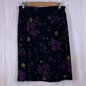 Vintage light, flowy floral skirt with pockets. Made in Canada.